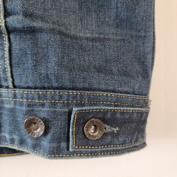 VTG GUESS Los Angeles Mens  Rigid Denim Vest Sz L Biker Streetwear Motorcycle - Picture 9 of 12